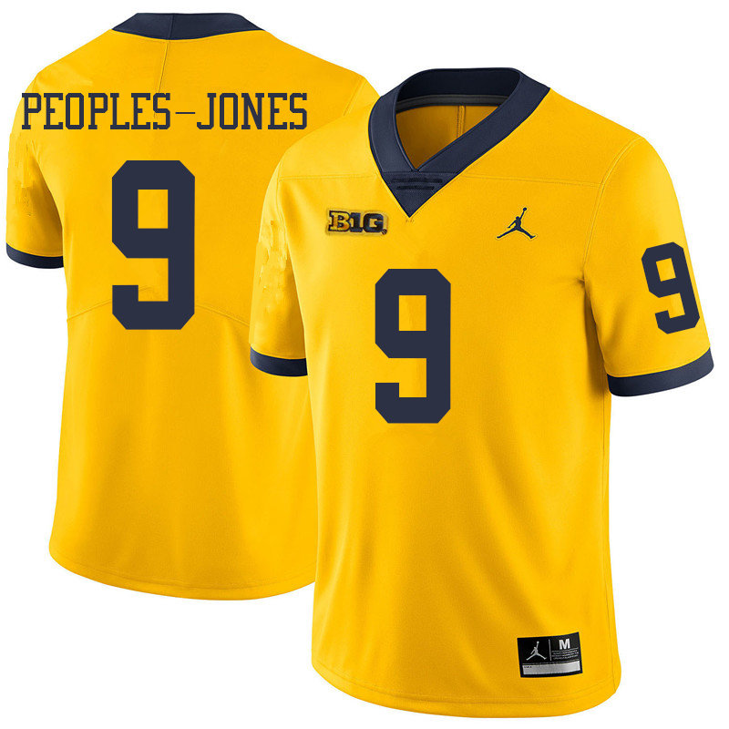 Jordan Brand Men #9 Donovan Peoples-Jones Michigan Wolverines College Football Jerseys Sale-Yellow